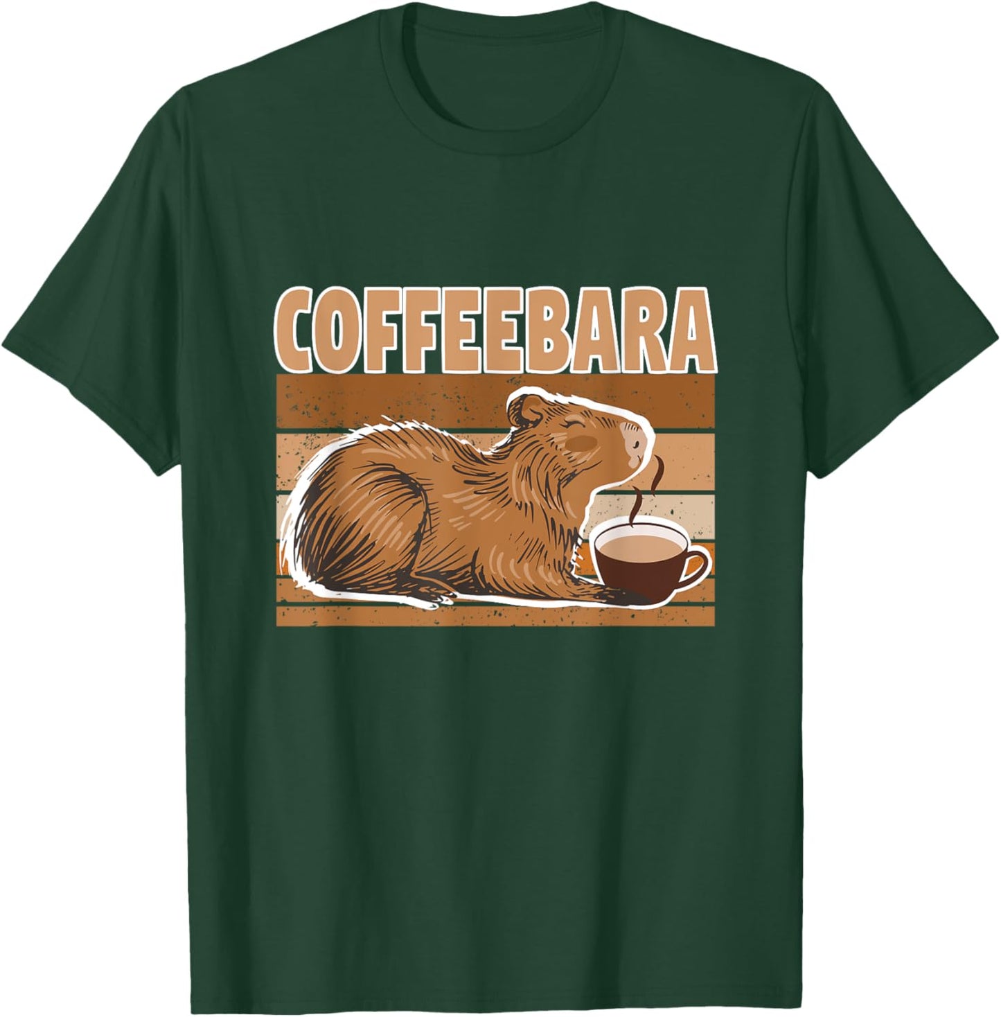Coffeebara - Capybara Pet Fans Coffee with Capybara T-Shirt - T-Shirt | Forest