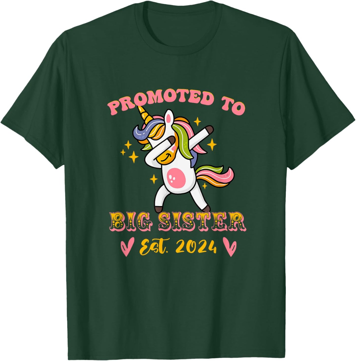 Promoted to big sister est. 2024 for pregnancy announcement T-Shirt - T-Shirt | Forest