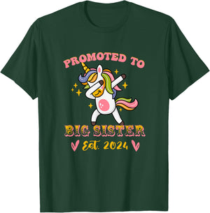 Promoted to big sister est. 2024 for pregnancy announcement T-Shirt - T-Shirt | Forest