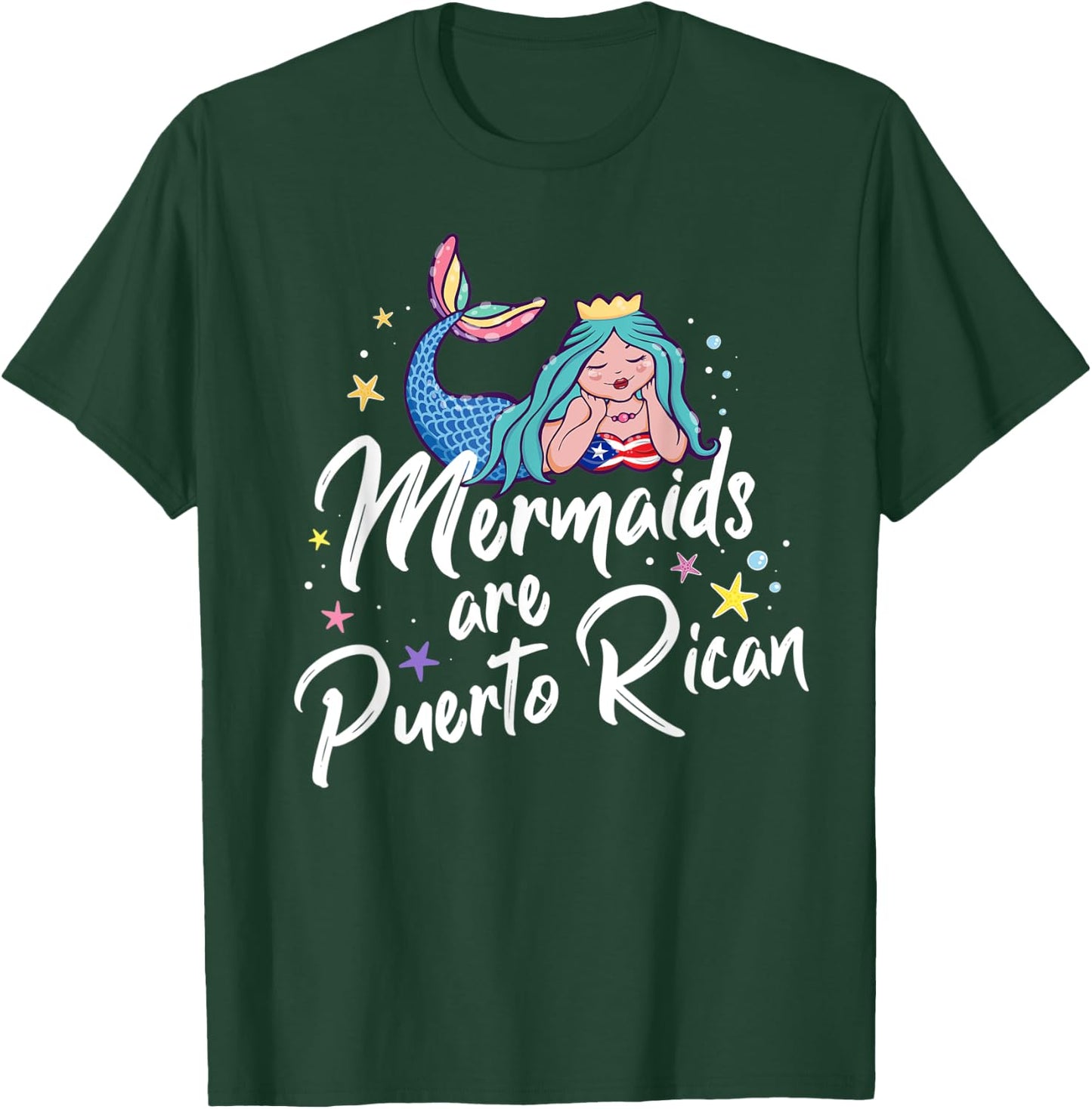 Puerto Rican Pride Gift Puerto Rican Mermaid T-Shirt - T-Shirt | Forest