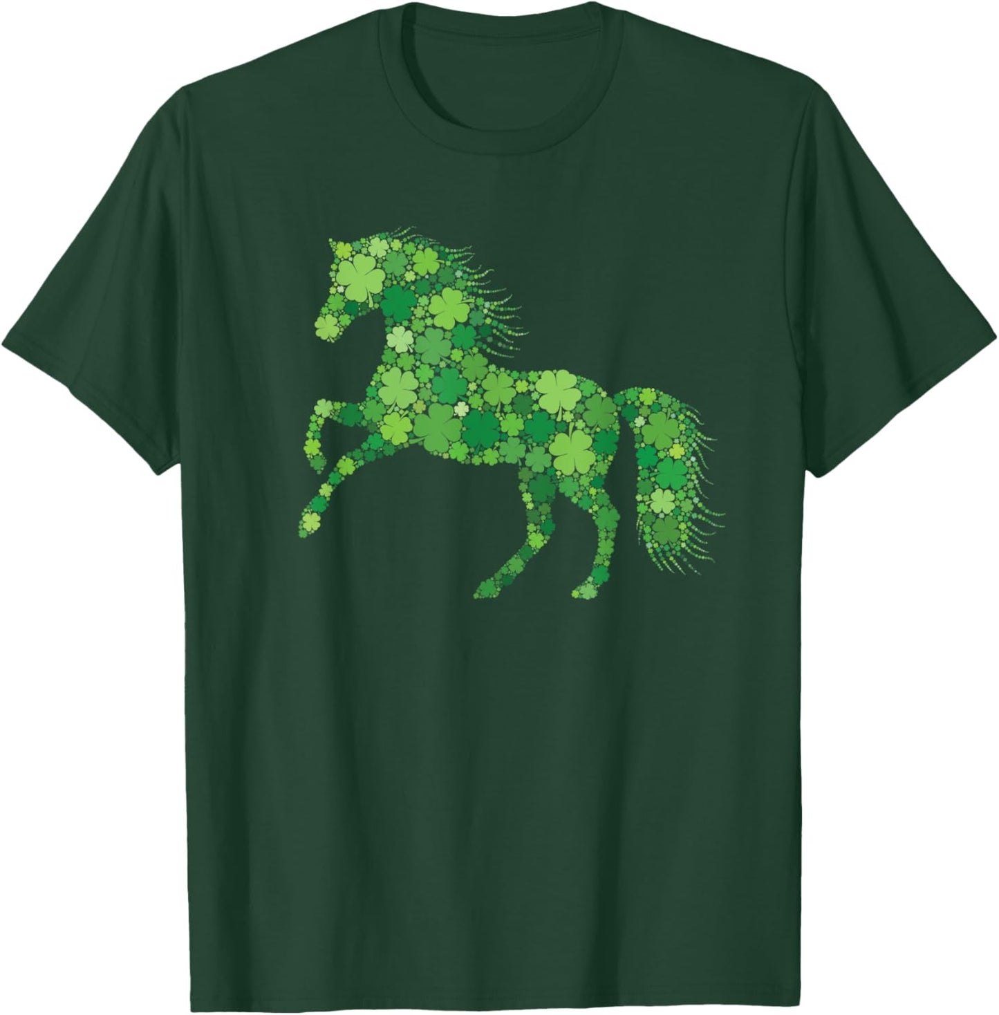 Funny Shamrock Horse Irish Leaf Horses St. Patrick's Day T-Shirt - T-Shirt | Forest