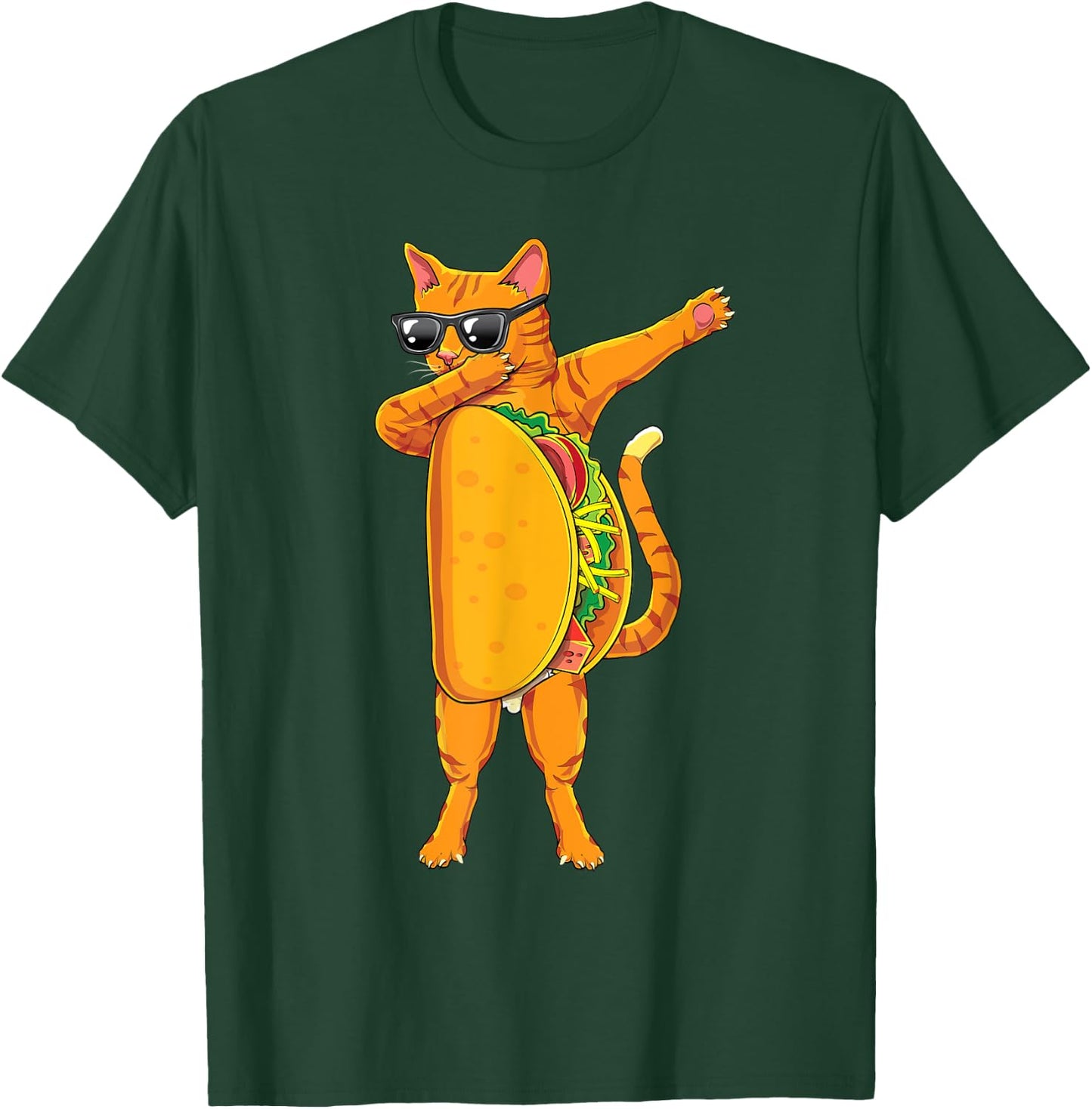 Dabbing Tacocat Sunglasses- Taco Cat Funny Dab shirt T-Shirt - T-Shirt | Forest