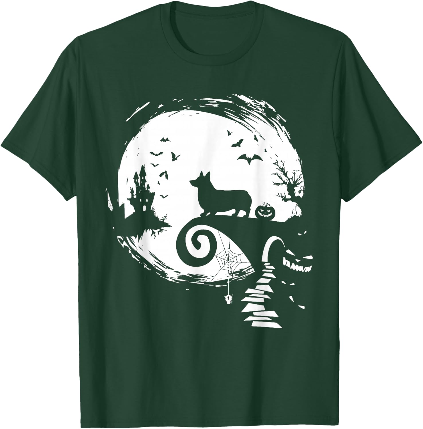 Corgi Dog and Moon Halloween Costume Dog Lover Funny T-Shirt - T-Shirt | Forest