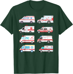 Ambulance Truck Birthday EMT for Boys Girls Toddlers T-Shirt - T-Shirt | Forest