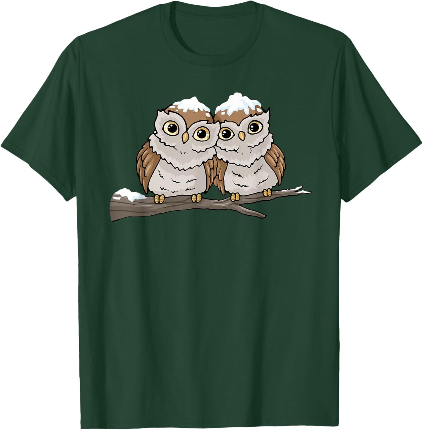 Christmas Owl Snow Bird Watching Gift Shirt Cute Owls T-Shirt - T-Shirt | Forest