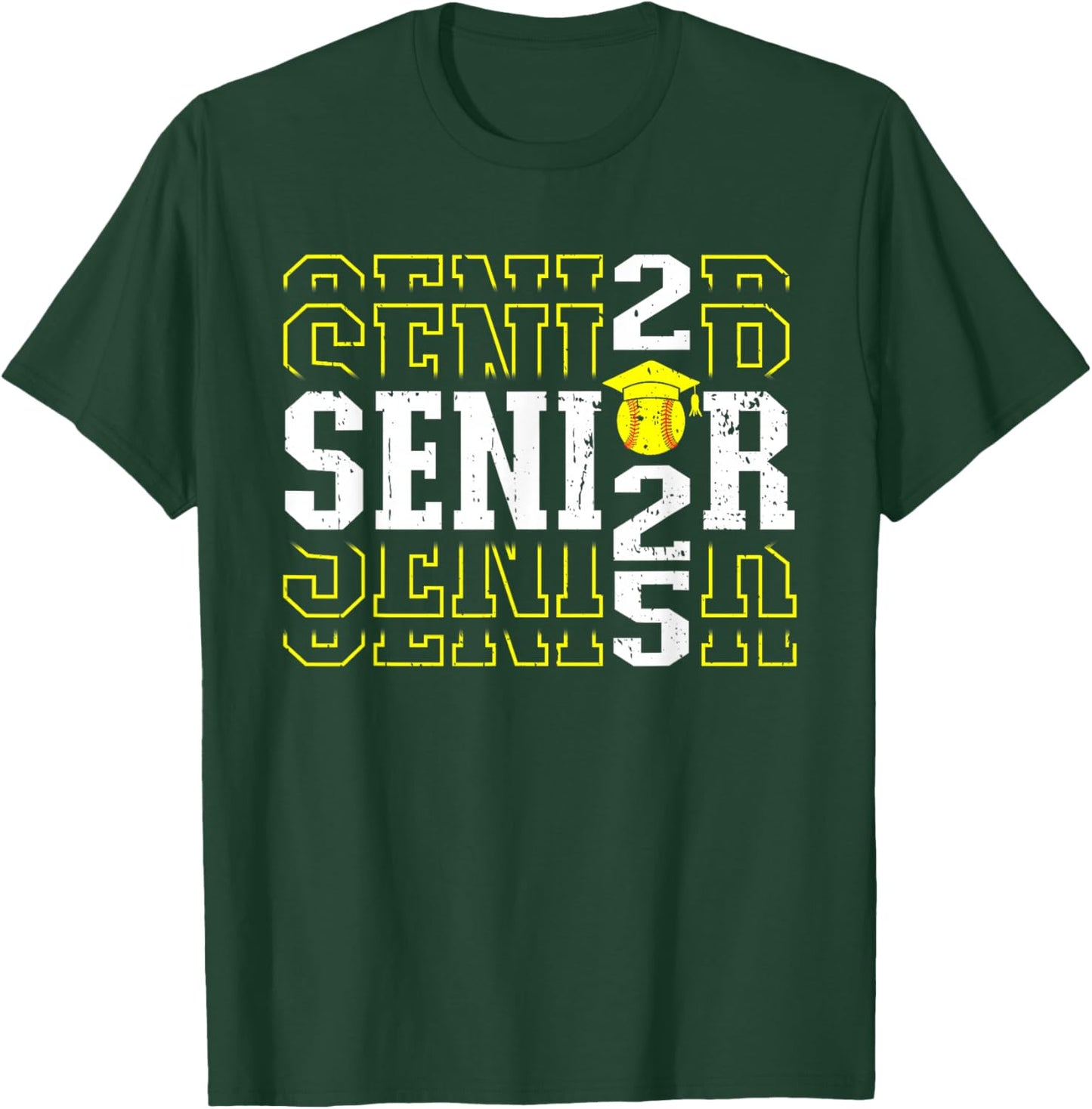 Senior 2025 Softball Class of 2025 Graduation T-Shirt - T-Shirt | Forest