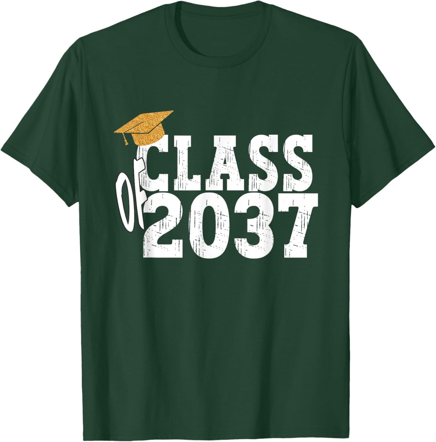 Class of 2037 Grow With Me Boy Girl First Day of Graduation T-Shirt - T-Shirt | Forest