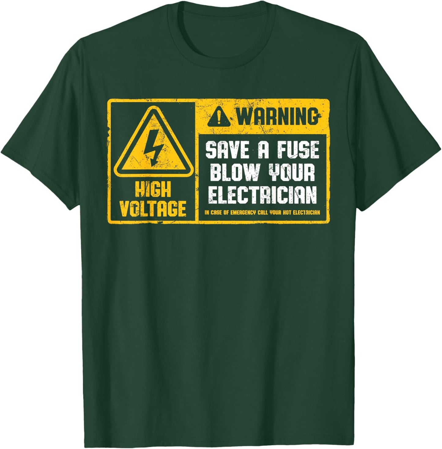 Electrician Save A Fuse Funny Lineman Wireman Retro Vintage T-Shirt - T-Shirt | Forest