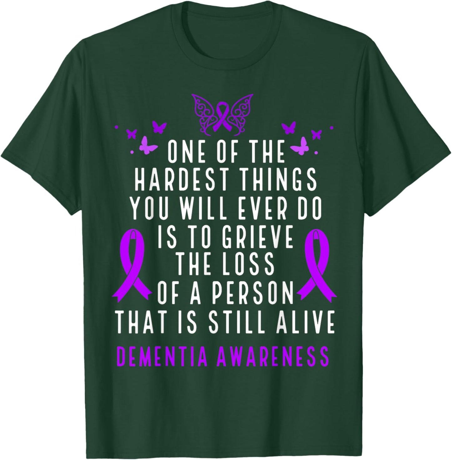 Dementia Awareness Month Butterfly Warrior Alzheimers T-Shirt - T-Shirt | Forest