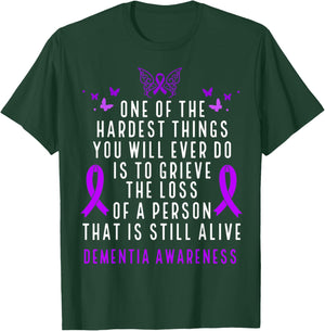 Dementia Awareness Month Butterfly Warrior Alzheimers T-Shirt - T-Shirt | Forest