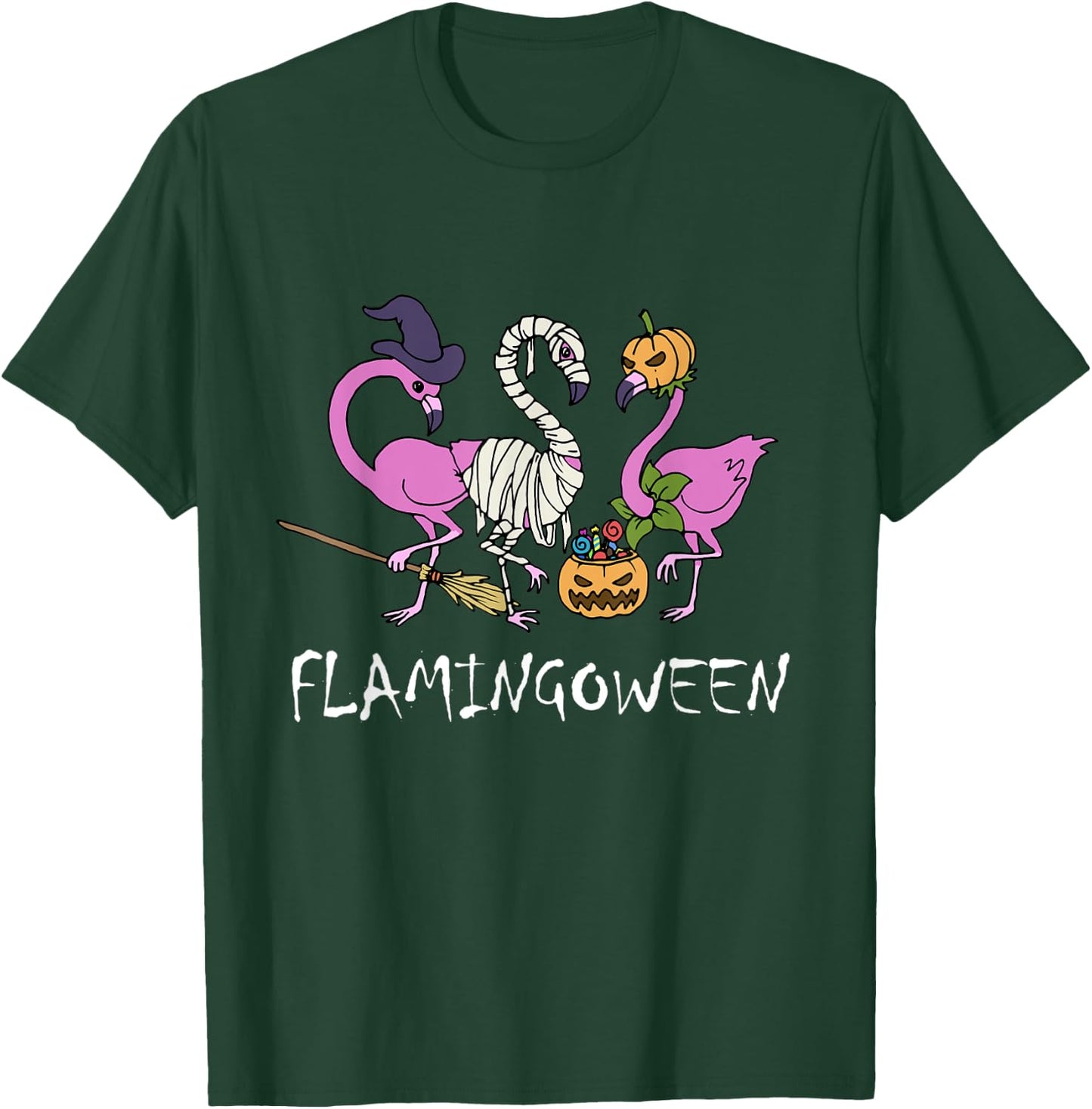 Flamingoween Halloween Funny Flamingo T-Shirt - T-Shirt | Forest
