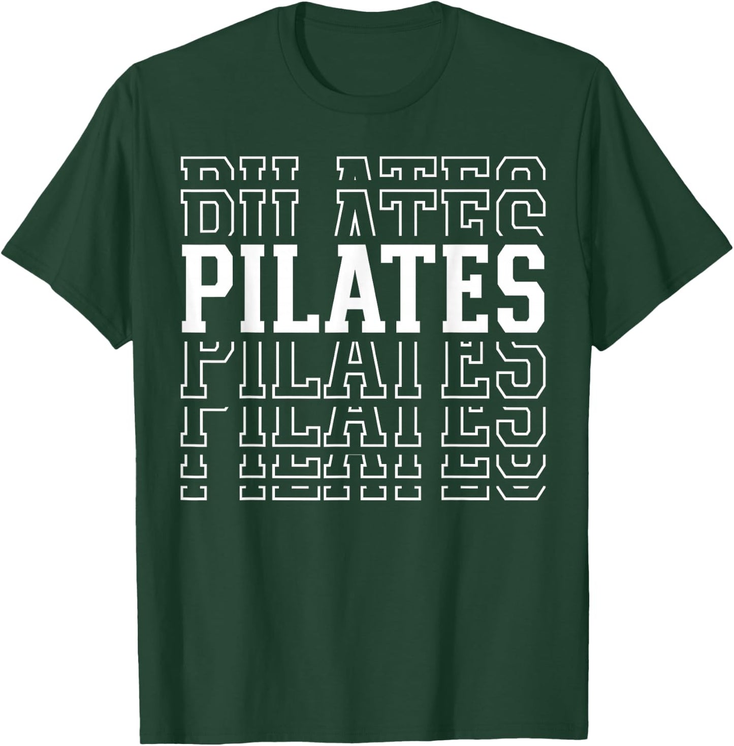 Pilates Funny Layered Text Instructor Coach T-Shirt - T-Shirt | Forest