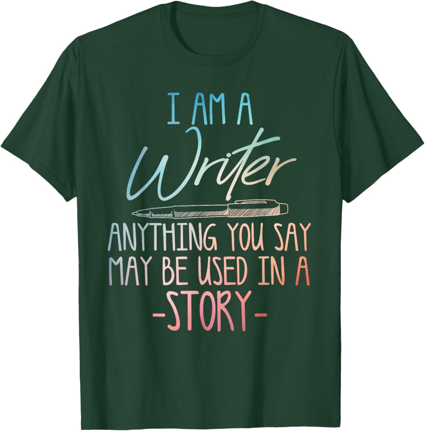 Writer Art Women Writing Lover Author Poet Writer T-Shirt - T-Shirt | Forest