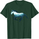 Wild Horse Mustang Equine Double Exposure Wildlife Animal T-Shirt - T-Shirt | Forest