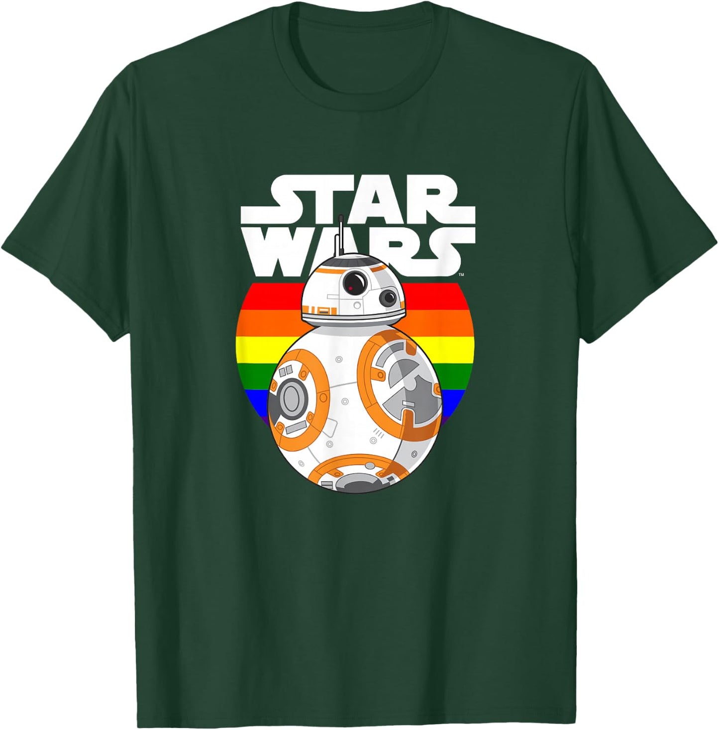 Star Wars BB-8 Rainbow Circle Background T-Shirt - T-Shirt | Forest