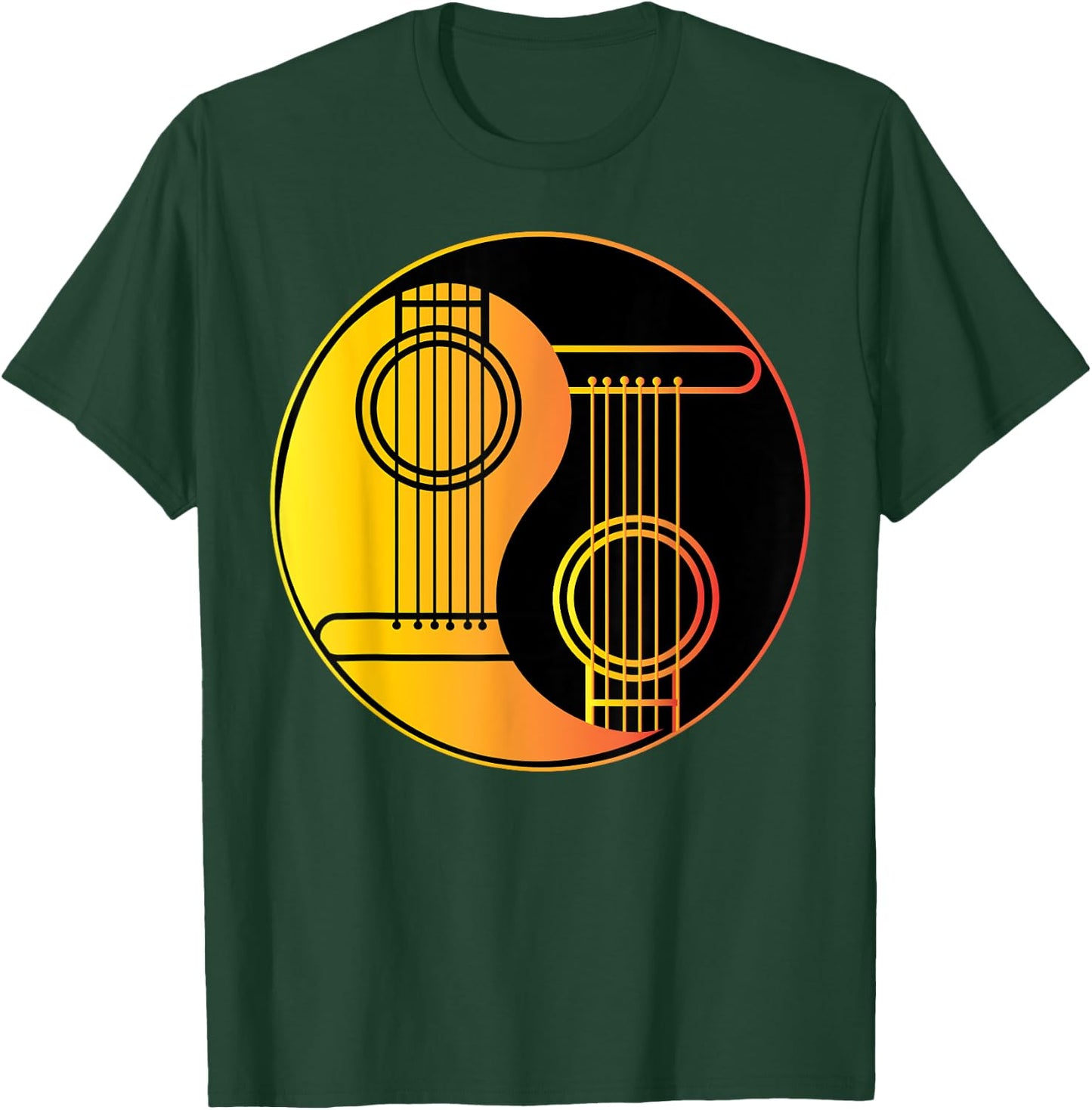 Yin and Yang Guitar | T-Shrit for Guitarist T-Shirt - T-Shirt | Forest