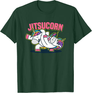 Funny Jiu Jitsu Cute Unicorn Self Defense T-Shirt - T-Shirt | Forest