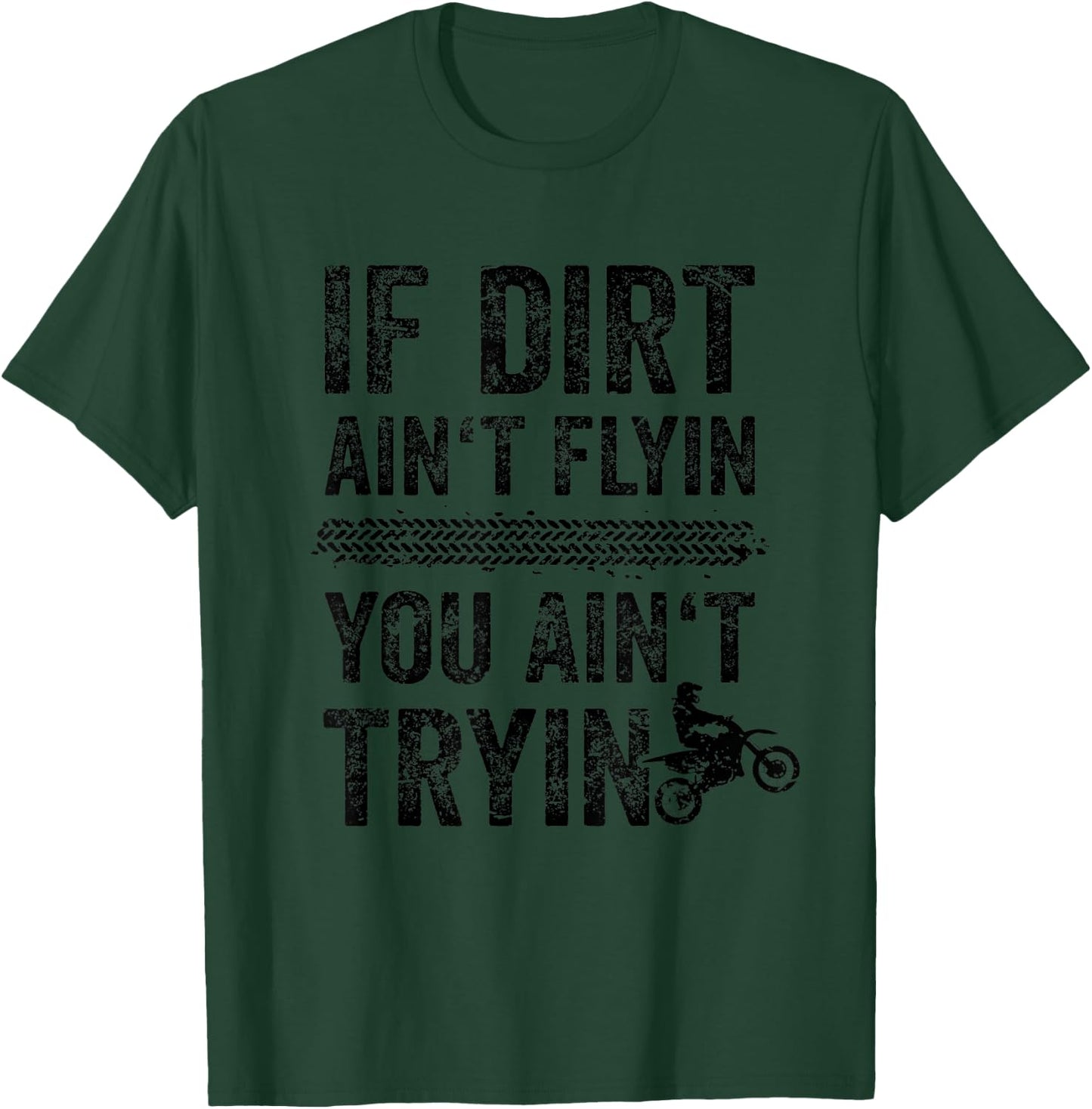 Funny Dirt Bike Accessories MX Apparel Tire Tracks Motocross T-Shirt - T-Shirt | Forest