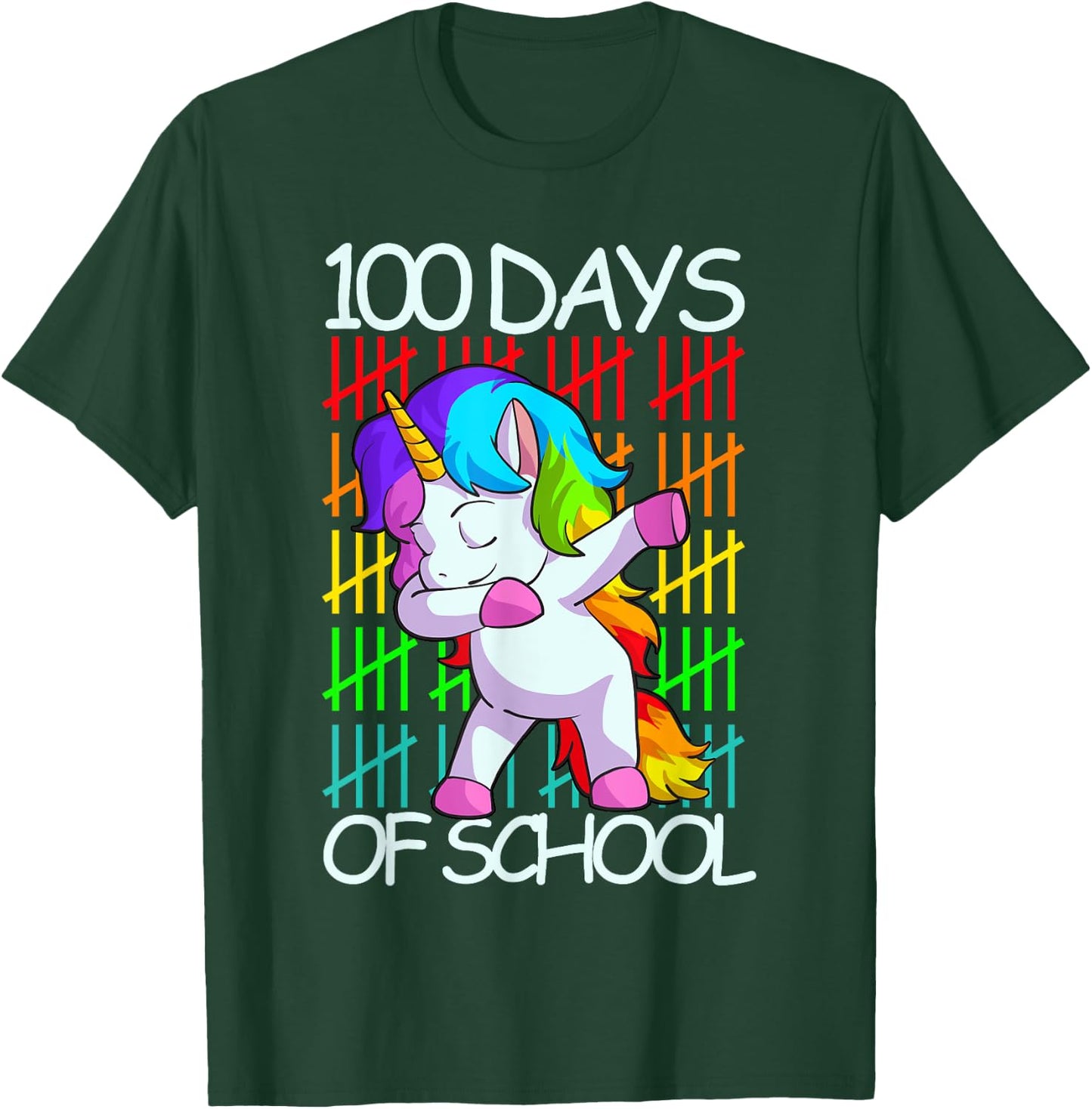 Happy 100 Days Of School Shirt Girls Unicorn Lover Gift T-Shirt - T-Shirt | Forest
