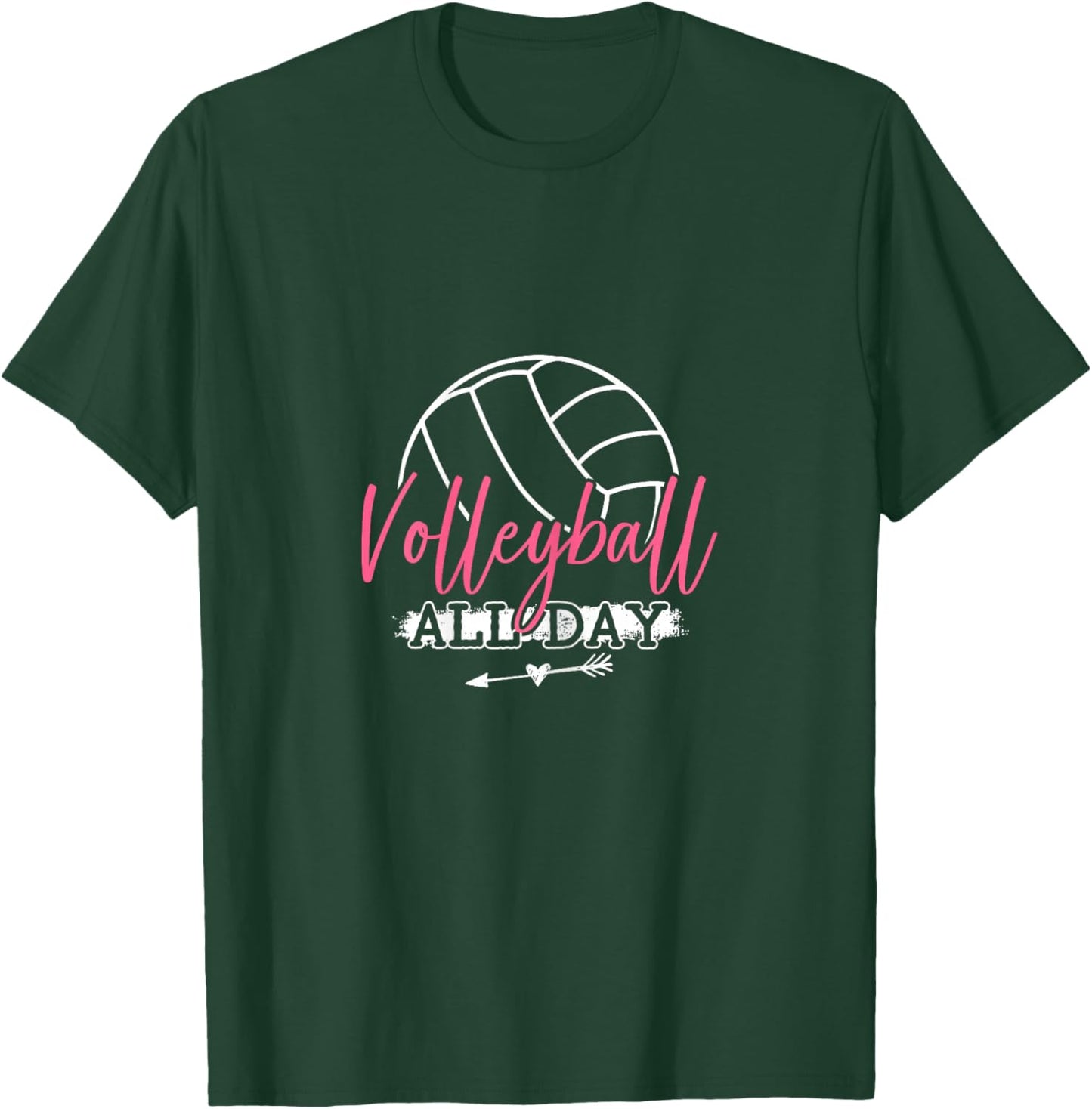 Funny Volleyball Shirt Girls Volleyball All Day T-Shirt - T-Shirt | Forest