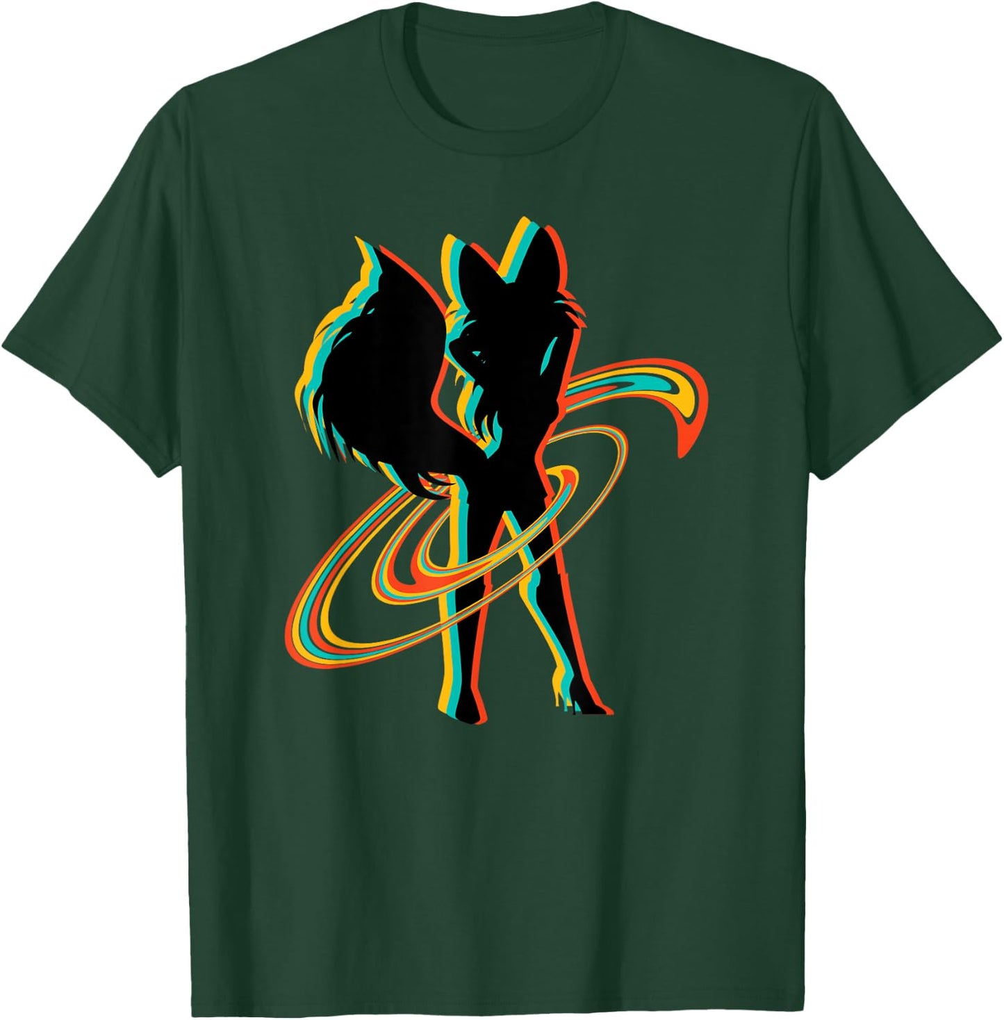 Retro Sexy Fox Anthropomorphic Furry Fandom Cosplay Fursona T-Shirt - T-Shirt | Forest