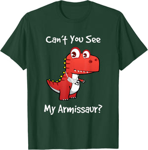 Funny Get Well Broken Arm Dinosaur with a Cast My Armissaur T-Shirt - T-Shirt | Forest