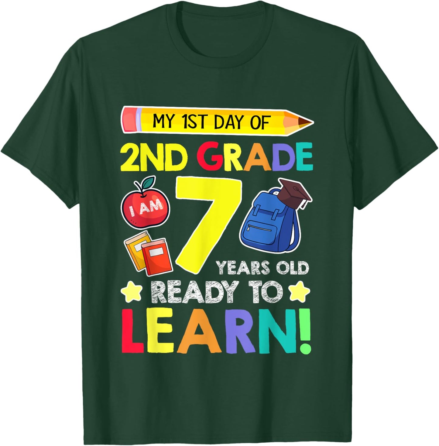 2nd Grade Back to First Day of School Gifts Boys Girls T-Shirt - T-Shirt | Forest