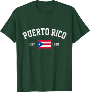 Puerto Rico Est. 1508 Puerto Rican Flag Independence Day T-Shirt - T-Shirt | Forest