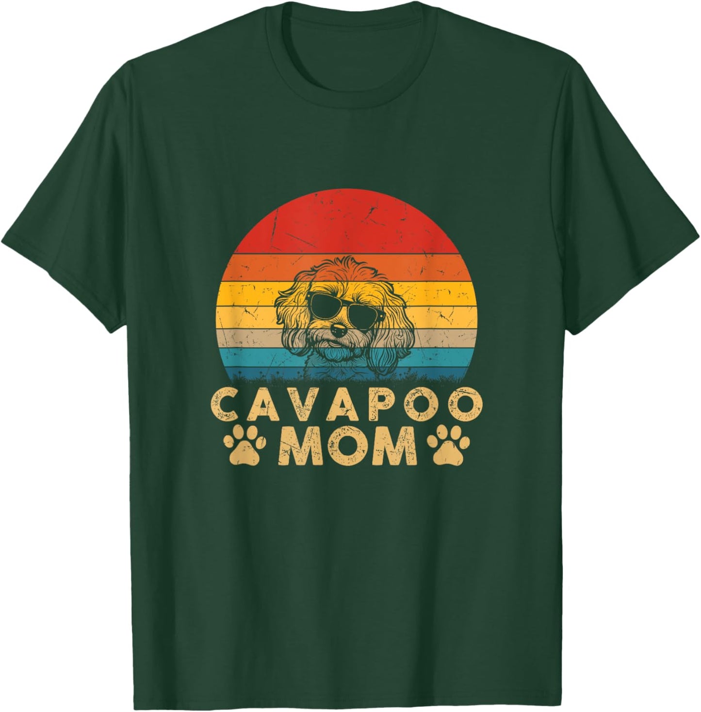 Vintage Cavapoo Mom Dog Lover Cute Gifts Funny Mothers Day Men Women Kids T-Shirt - T-Shirt | Forest