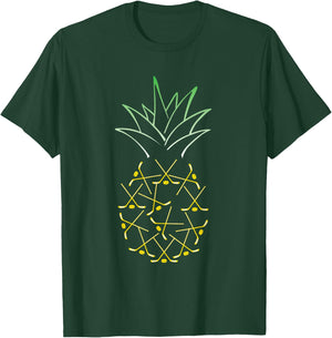 Ice Hockey Shirt Funny Hawaii Summer Aloha Pineapple T-Shirt - T-Shirt | Forest