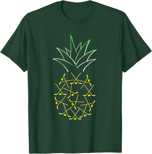 Ice Hockey Shirt Funny Hawaii Summer Aloha Pineapple T-Shirt - T-Shirt | Forest