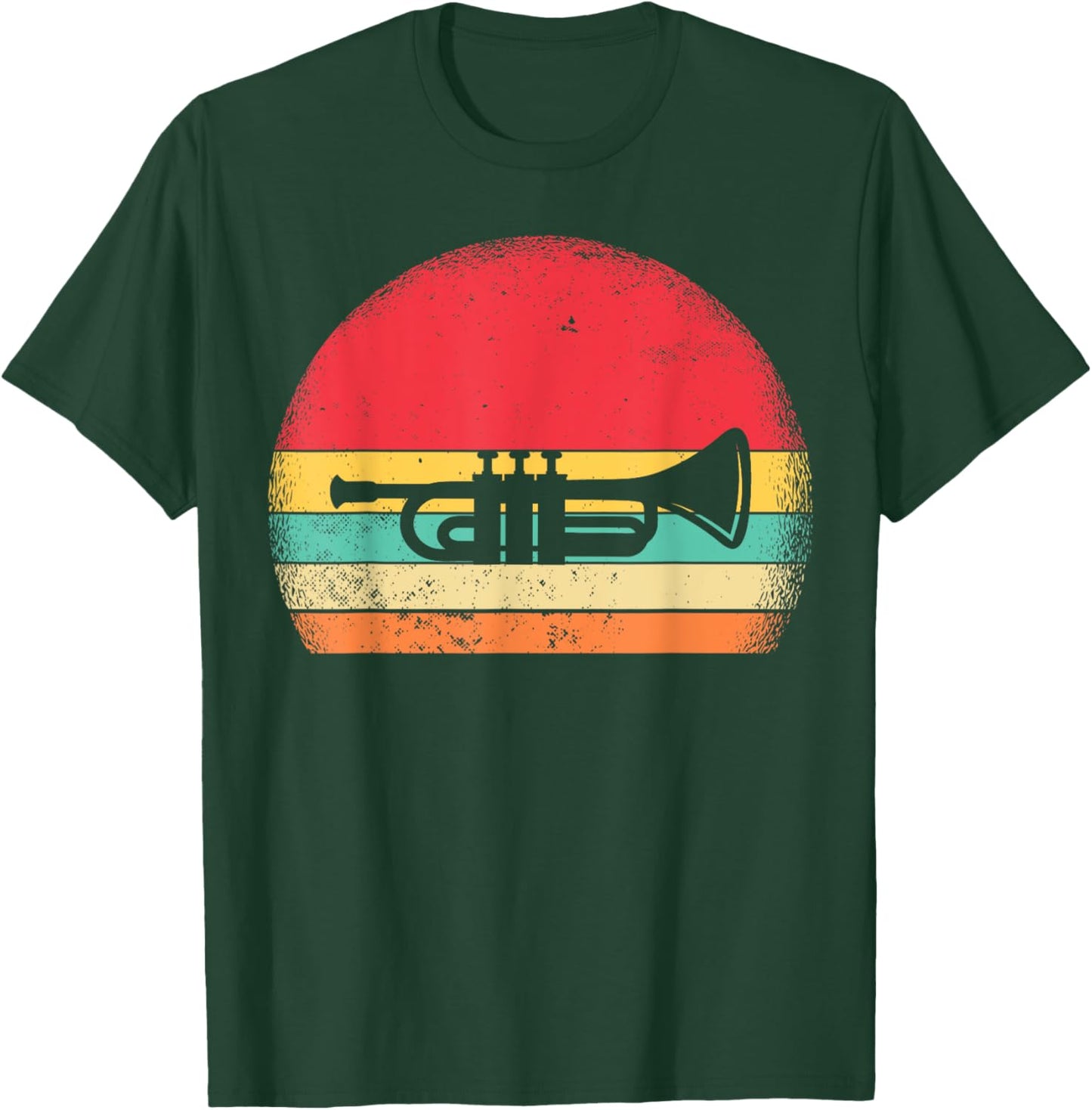 Vintage Retro Trumpet Retro Gift Women Boys Girls T-Shirt - T-Shirt | Forest