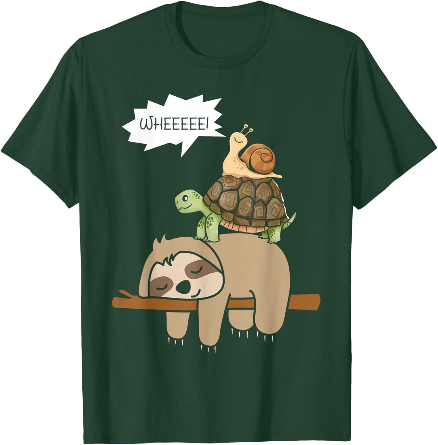 Zoo Animals Gift Snail Turtle Sloth T-Shirt - T-Shirt | Forest