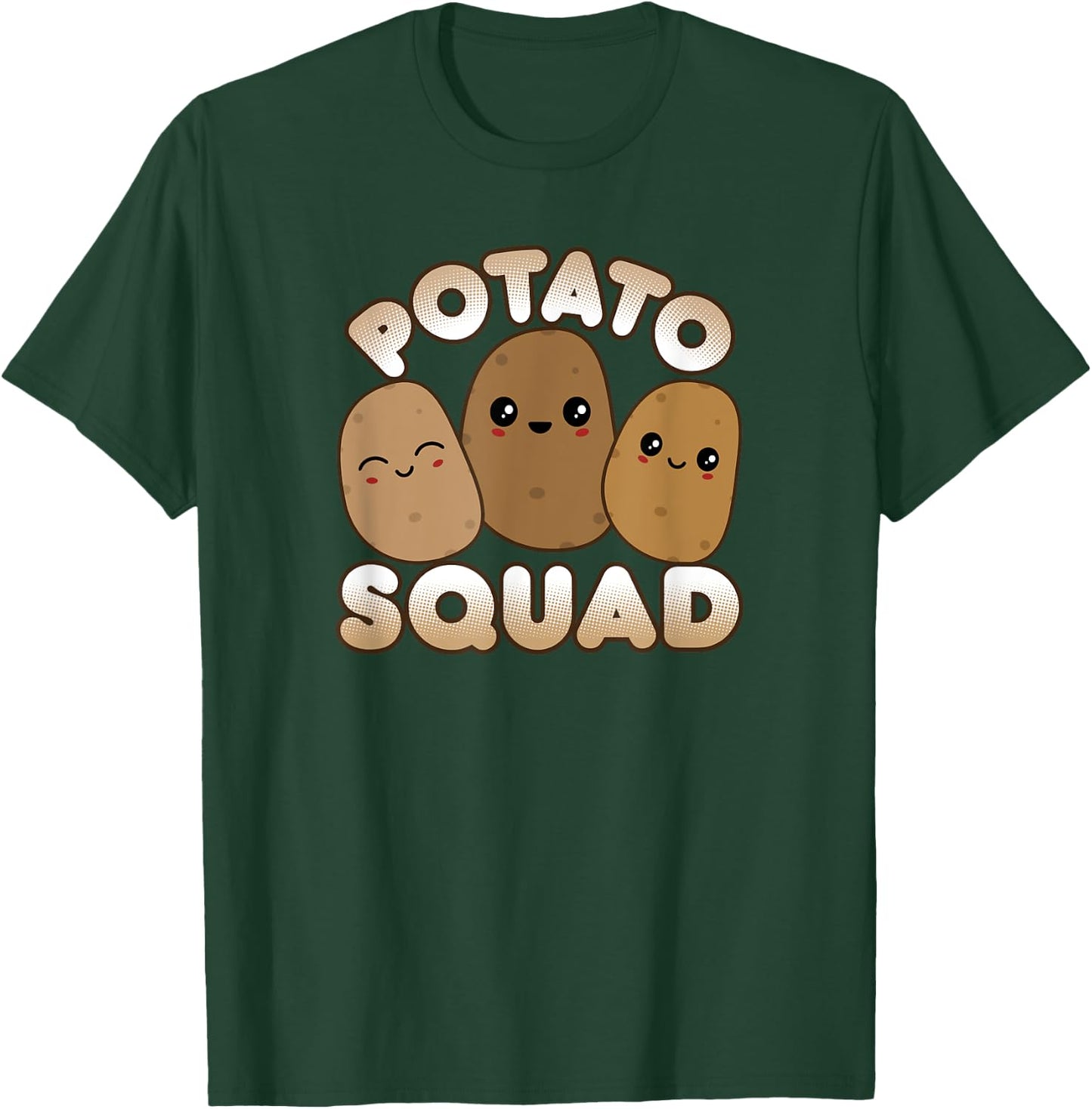 Funny Potato Gift Cute Kawaii Style Smiling Potato Squad T-Shirt - T-Shirt | Forest