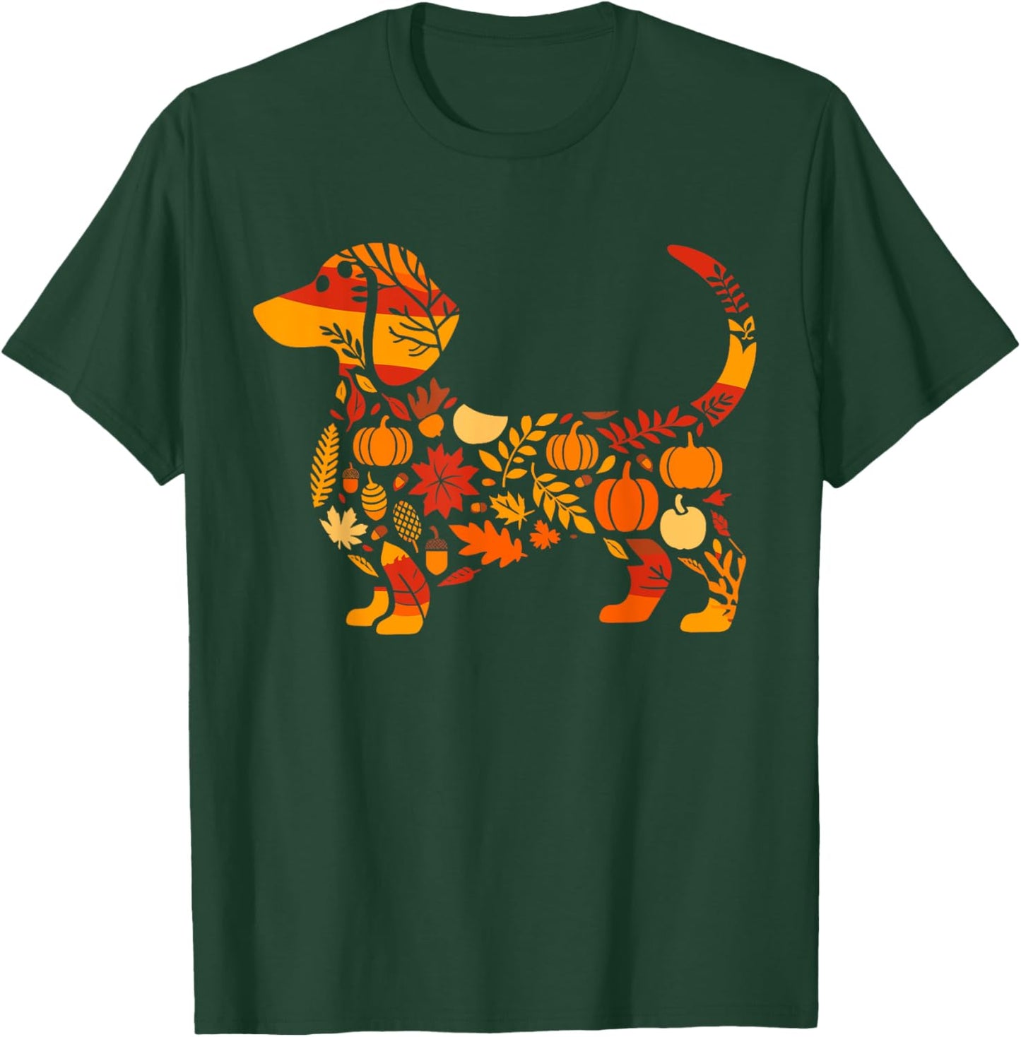 Autumn Pumpkin Fall Dachshund Thanksgiving Kids T-Shirt - T-Shirt | Forest