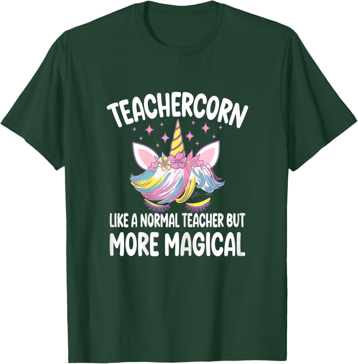 Teachercorn Funny Unicorn Teacher T-Shirt - T-Shirt | Forest