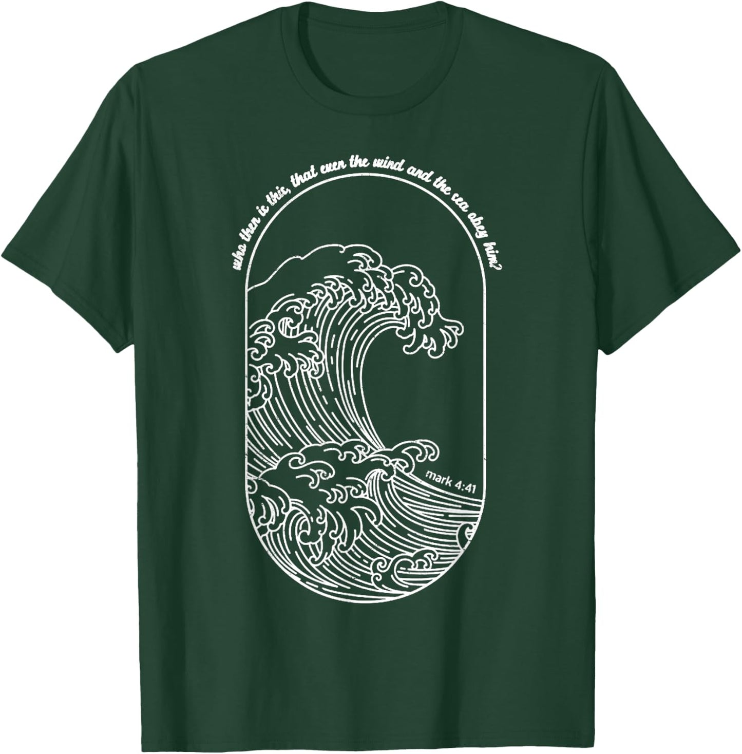 Vintage Wind And Waves Obey Christian Jesus Japanese Wave T-Shirt - T-Shirt | Forest