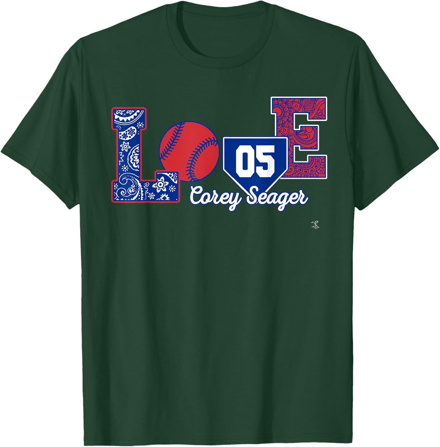 Corey Seager Love Player - Apparel T-Shirt - T-Shirt | Forest