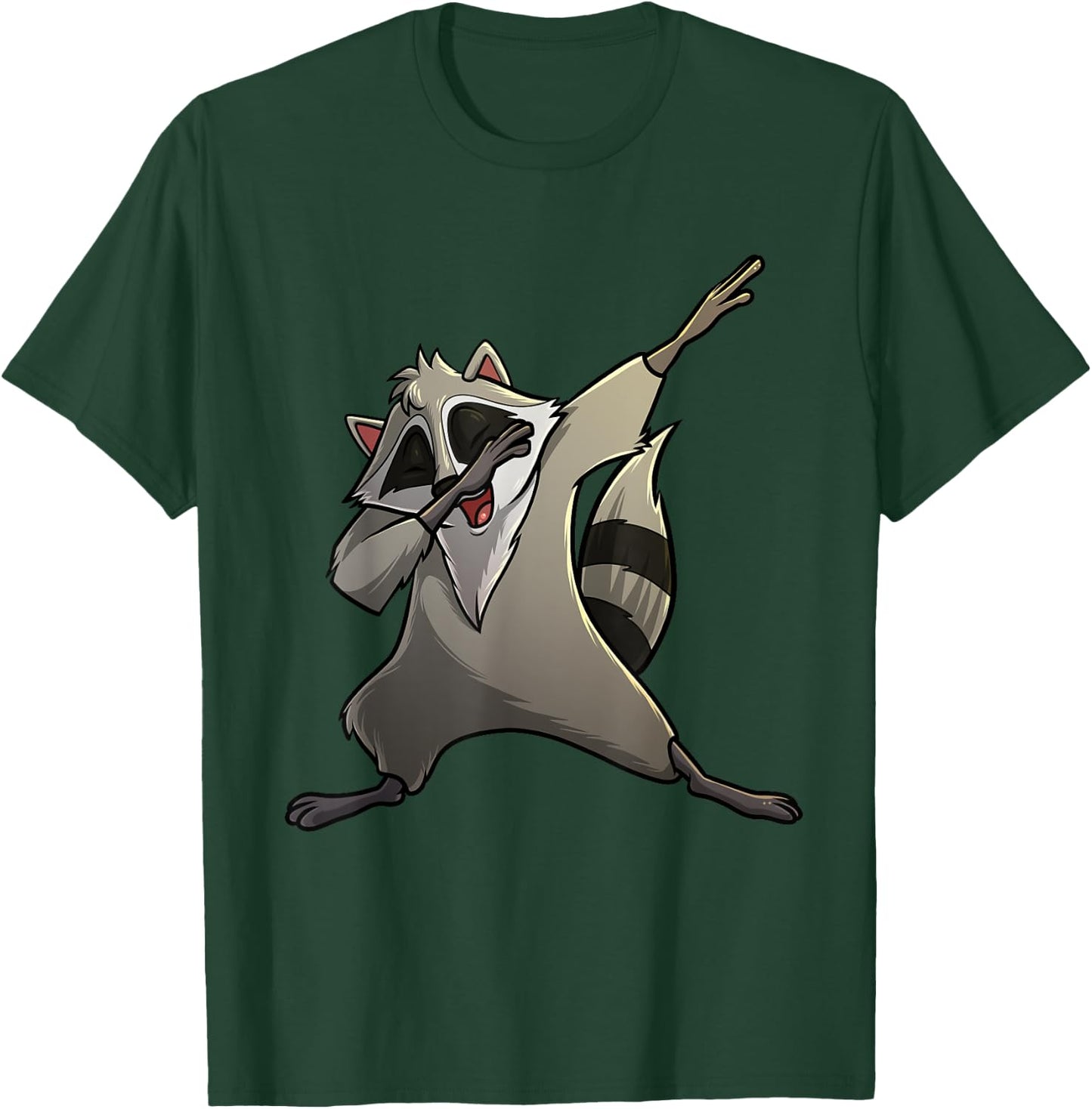 Funny Raccoon Gift Kids Men Women Cool Dabbing Animal T-Shirt - T-Shirt | Forest