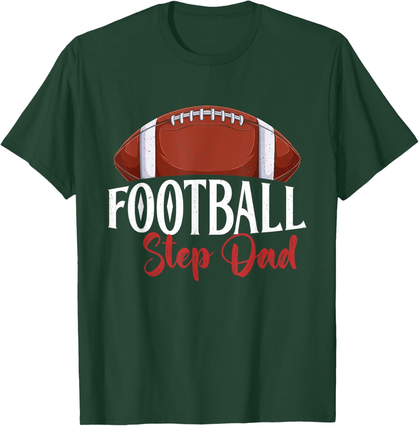 Proud American Football Step Dad Gifts For Father's Day Men T-Shirt - T-Shirt | Forest