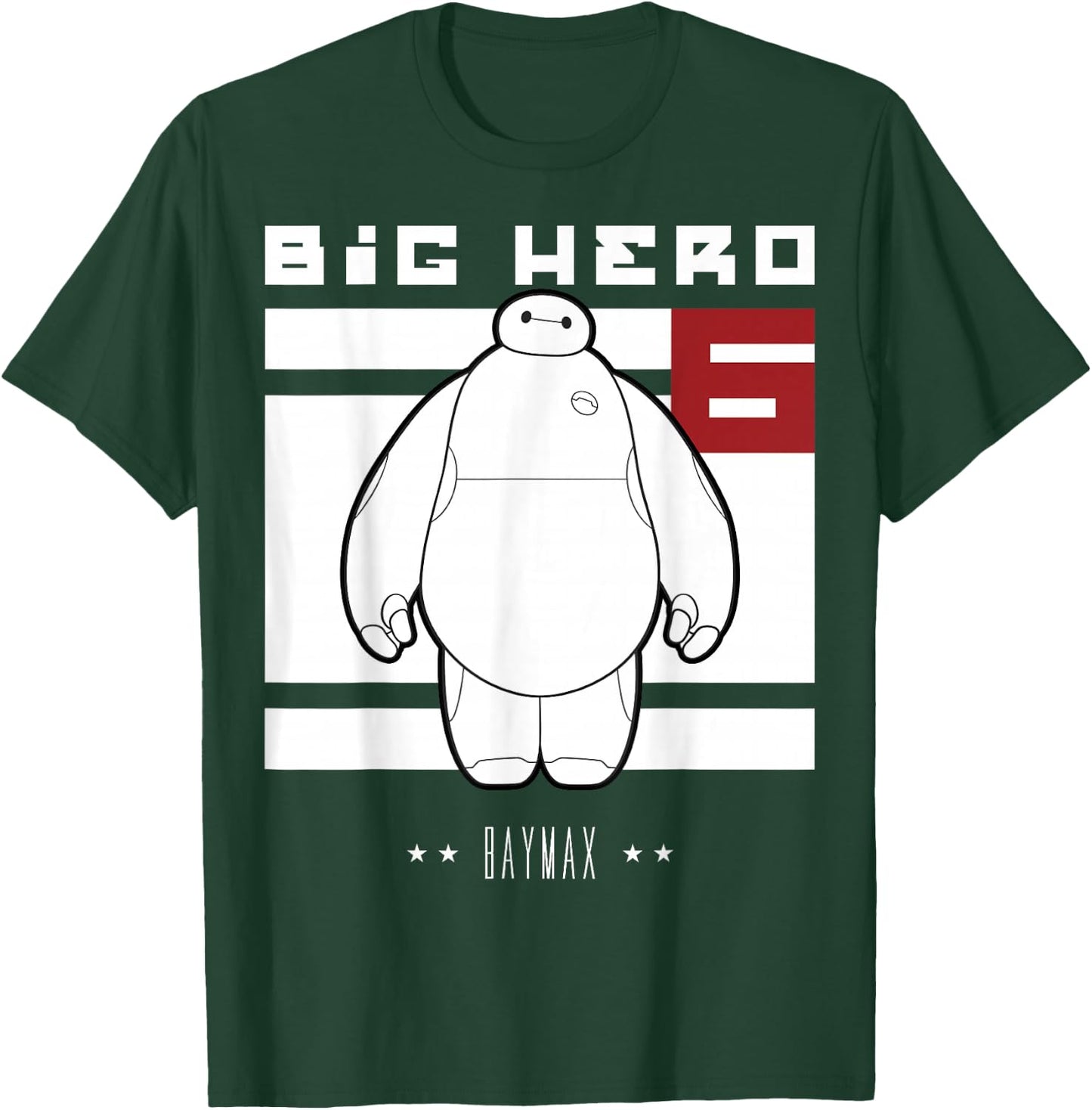 Disney Big Hero 6 Baymax All White Flag Poster T-Shirt - T-Shirt | Forest