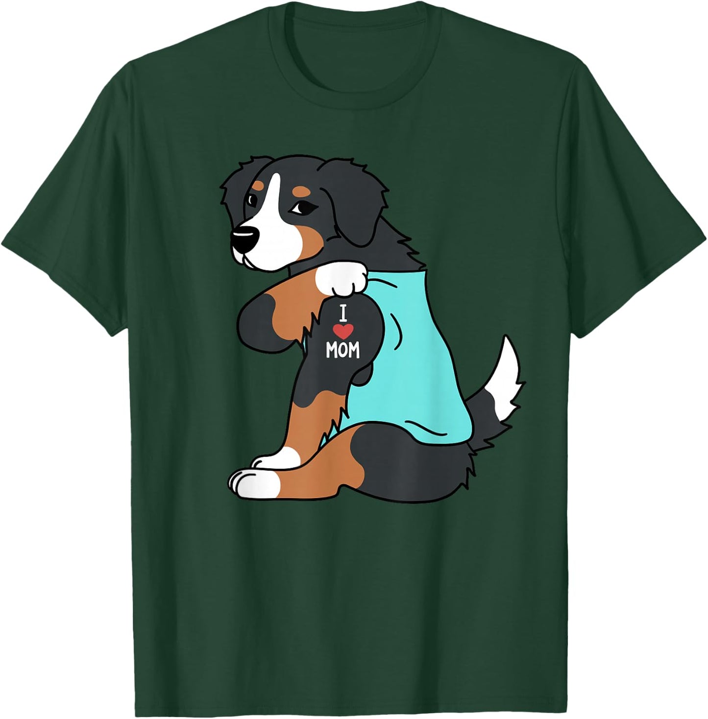 I Love Mom Tattoo Bernese Mountain Dog Funny Mother's Day T-Shirt - T-Shirt | Forest