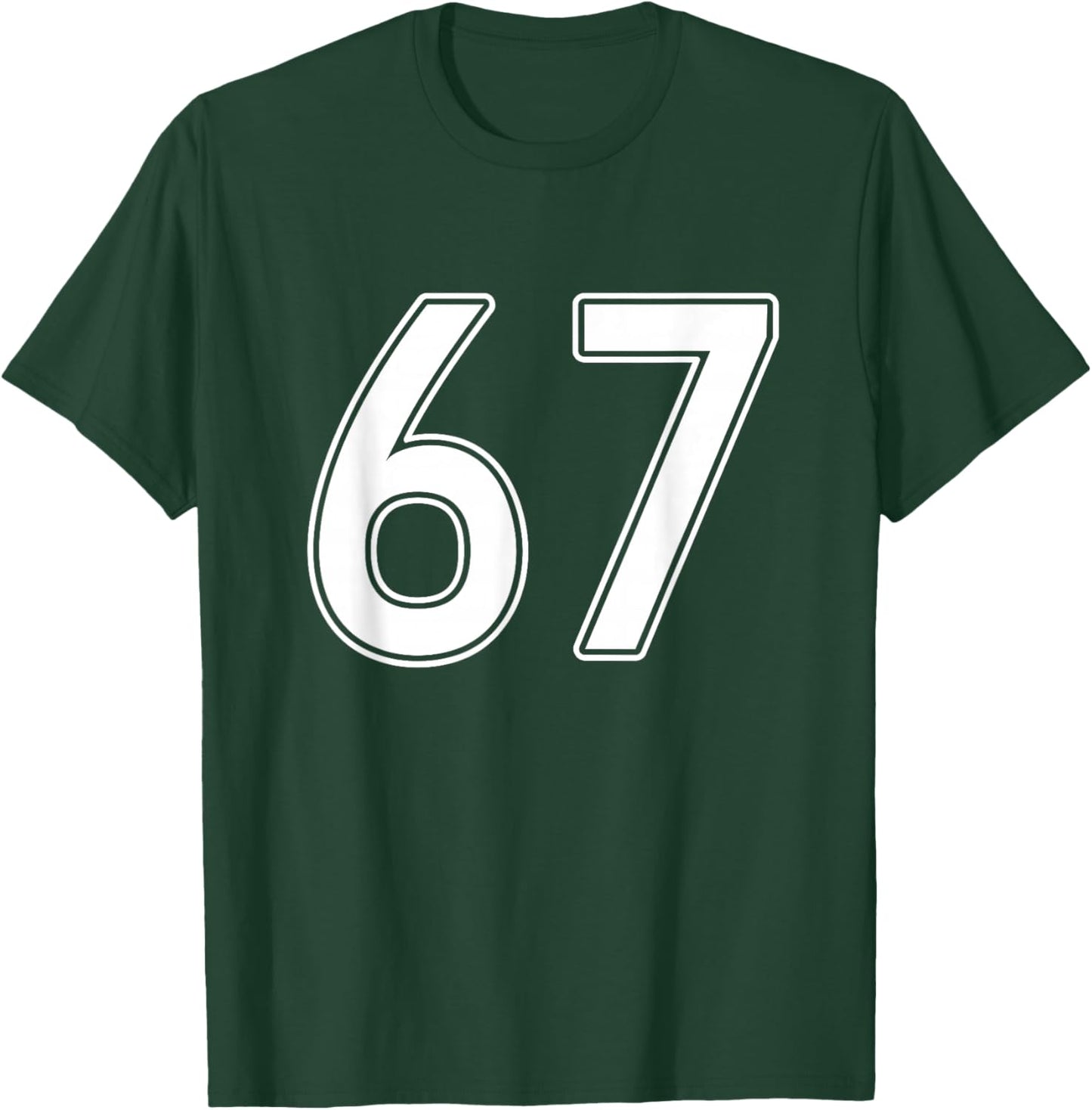 Number #67 White Sports Team T-Shirt - T-Shirt | Forest