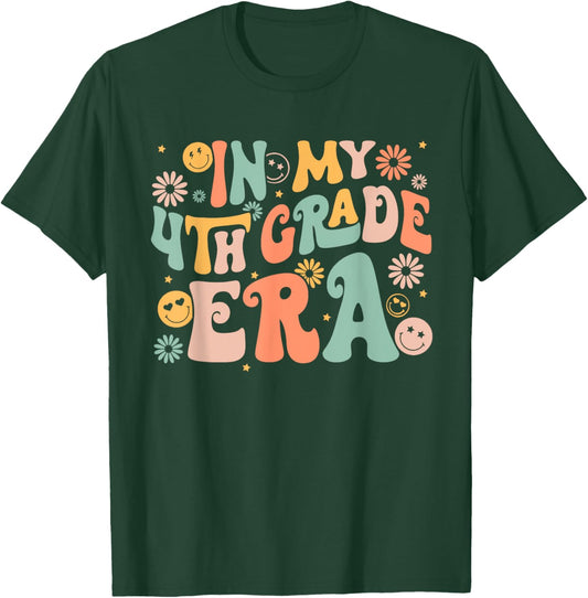 In My Fourth Grade Era Retro 4th Grade Back to School T-Shirt - T-Shirt | Forest