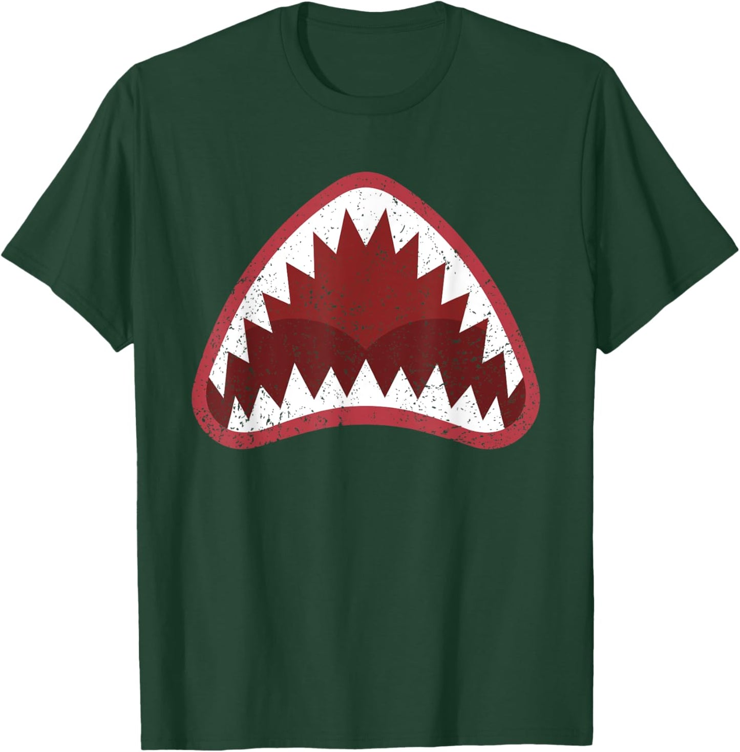Shark with Open Mouth Distressed T-Shirt - T-Shirt | Forest