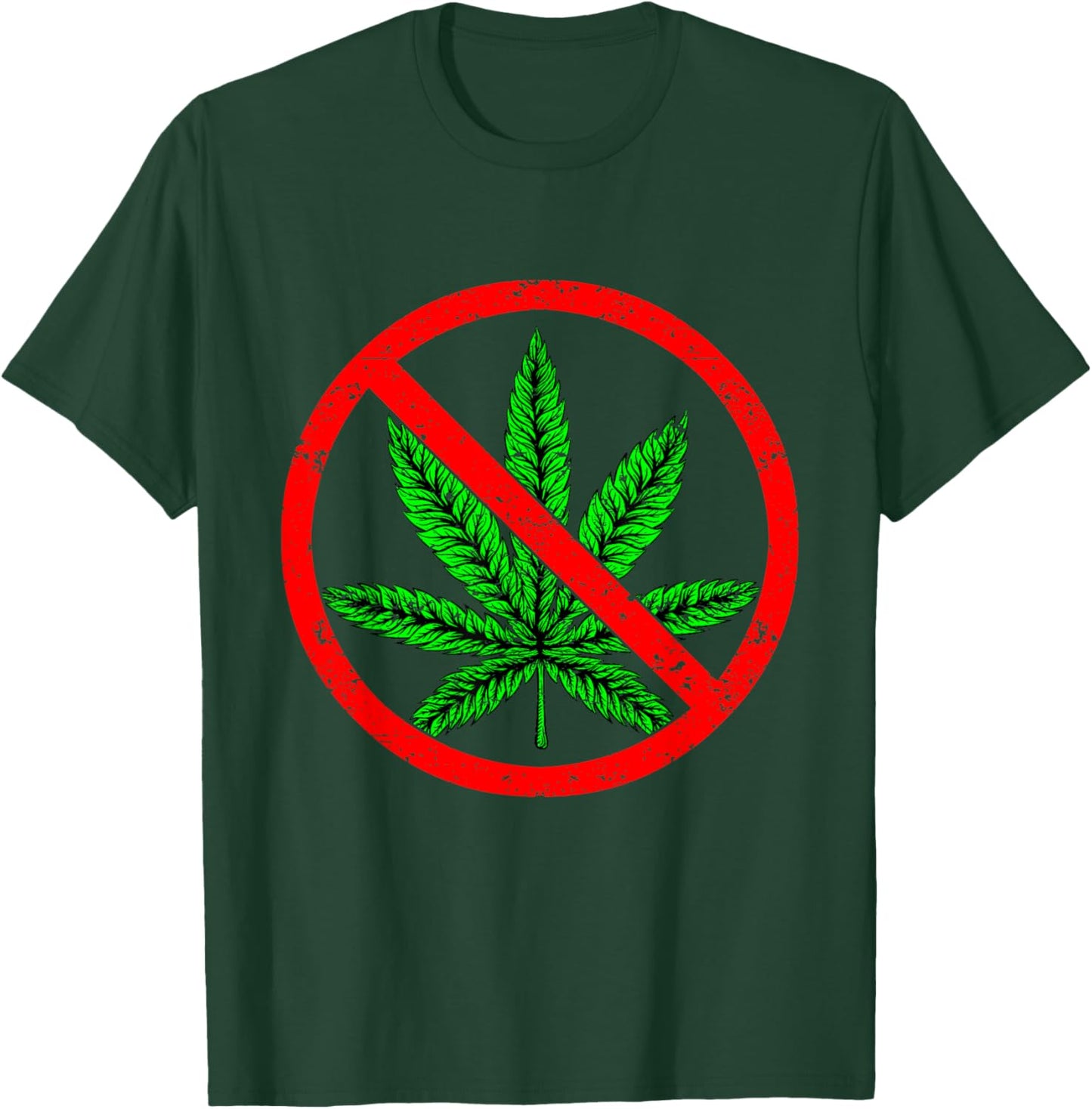 Say No Cannabis Anti-Marijuana Retro Weed Parent Dad Mom T-Shirt - T-Shirt | Forest