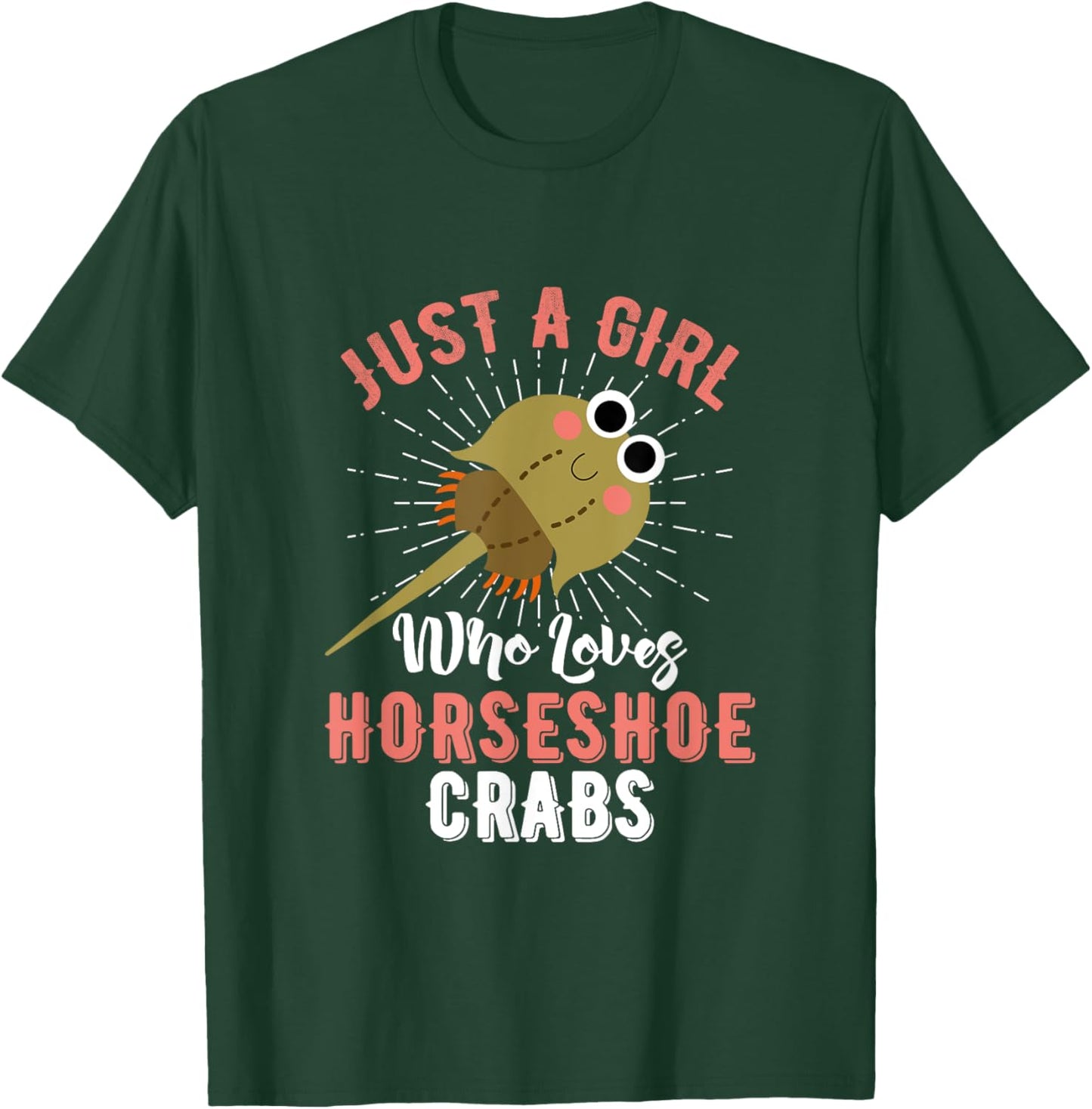 Just A Girl Who Loves Horseshoe Crabs Xiphosura Encycloart T-Shirt - T-Shirt | Forest