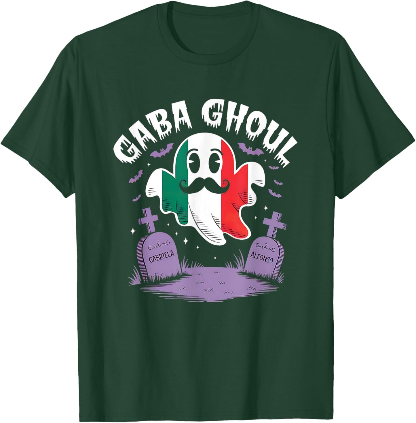 Halloween Graveyard Gaba Ghoul Ghost Funny Italian Gabagool T-Shirt - T-Shirt | Forest