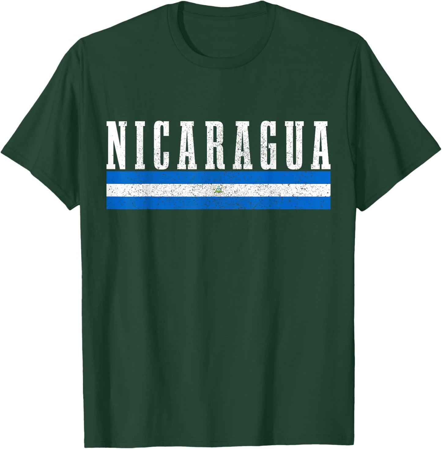 Nicaragua Flag Vintage Souvenir T-Shirt - T-Shirt | Forest