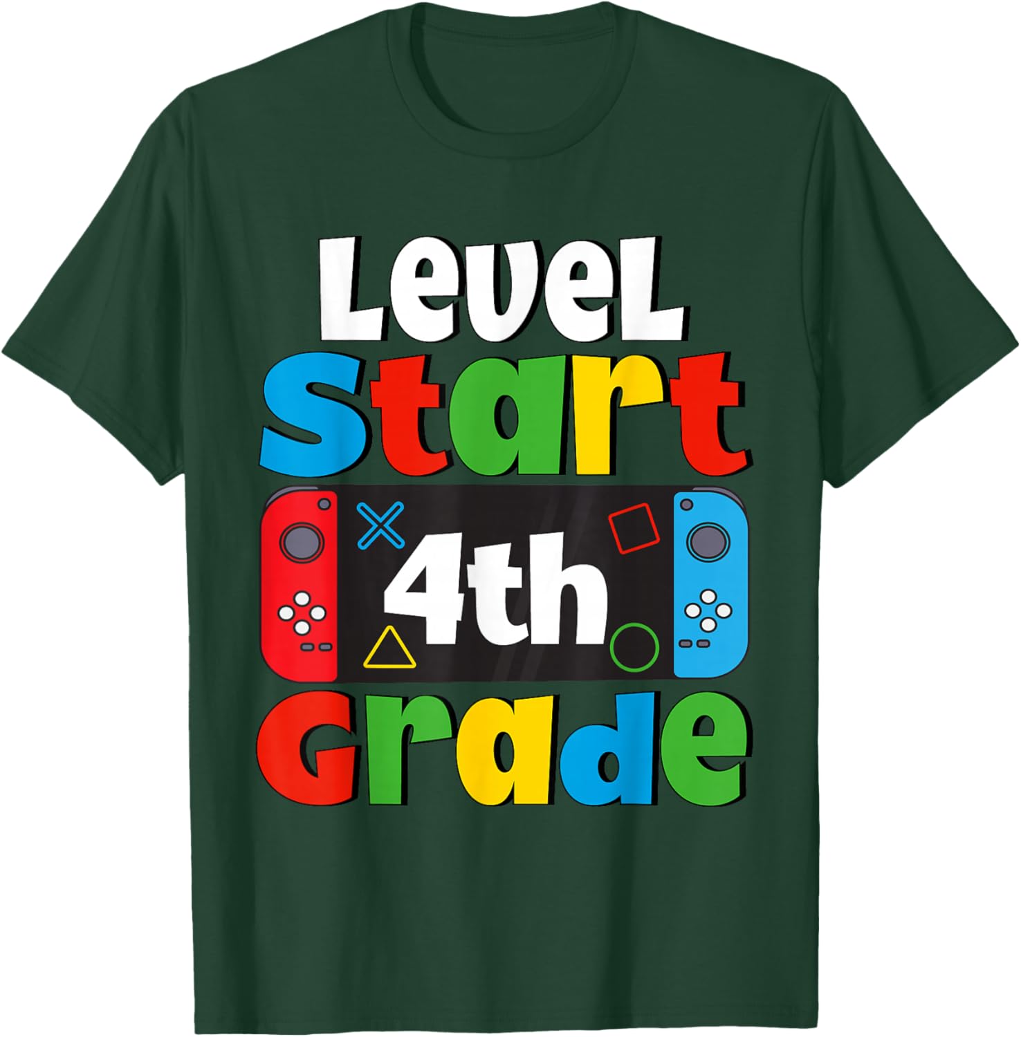 4th Grade Level Start First Day of 4th Grade Gaming T-Shirt - T-Shirt | Forest